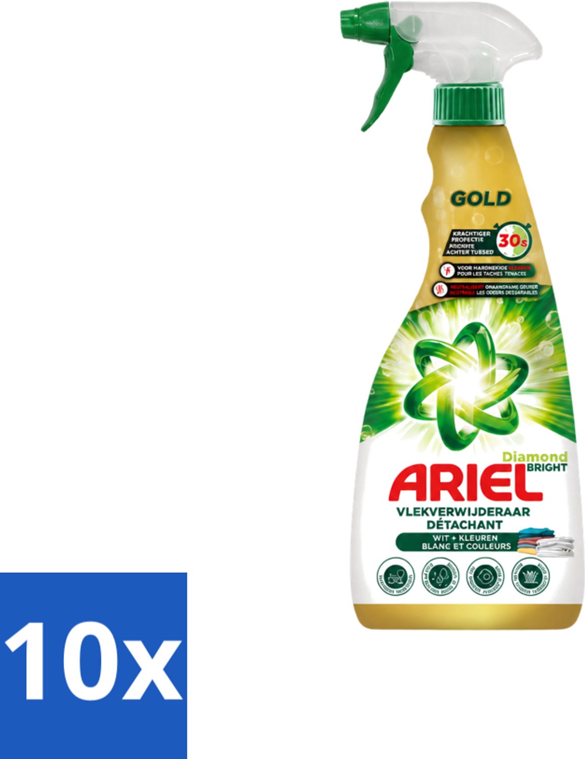 10 x Ariel - Vlekkenverwijderaar - Gold Spray - 750 ml - Voordeelverpakking - 10 stuks