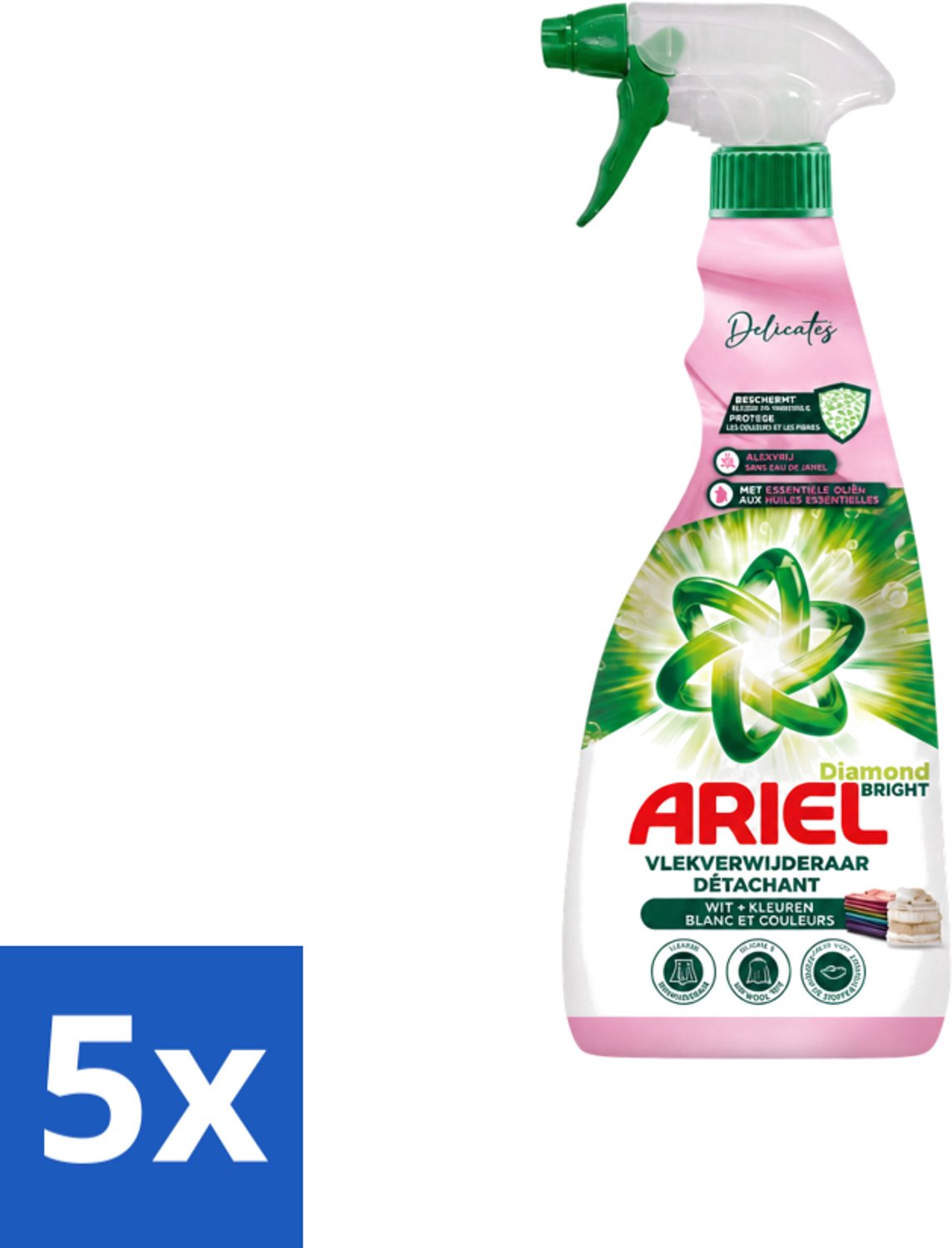 5 x Ariel - Vlekkenverwijderaar - Delicate & Wool Spray - 750 ml - Voordeelverpakking - 5 stuks