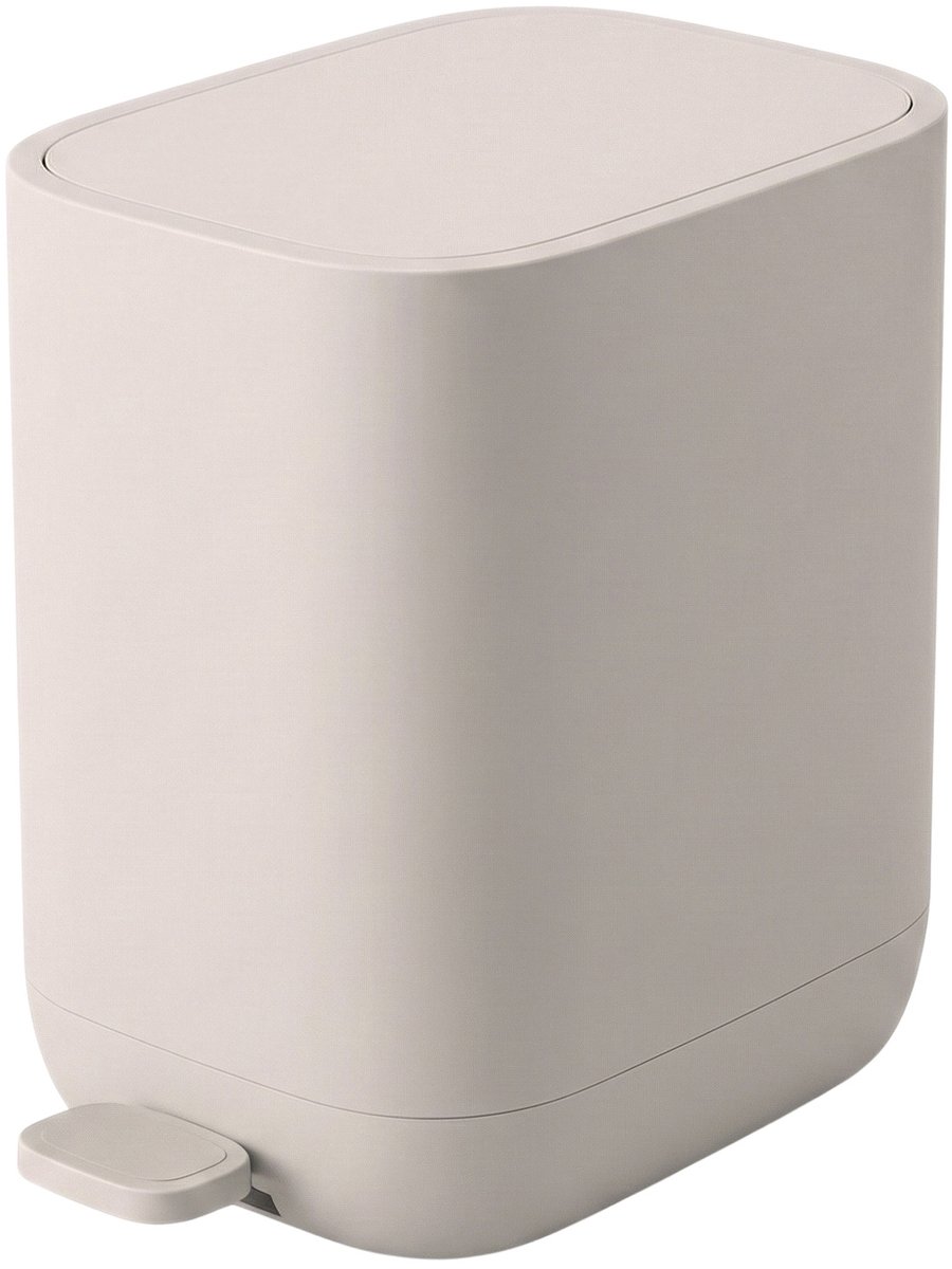 Rechthoekige pedaalemmer INVI, 7 l, beige