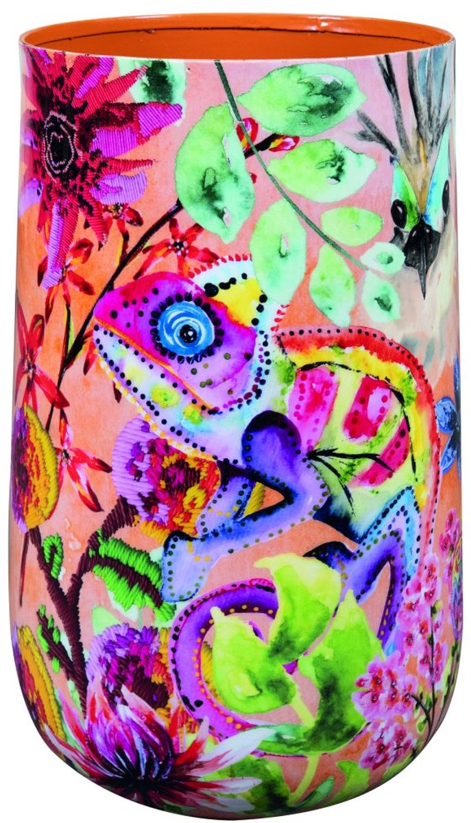 TS Collection - Vaas Designed by Lammie - Tropical twist - 16x26 - Metaal & Epoxy - Exclusieve woonitems voor binnen - Handgemaakt - Unieke print - Designed by Lammie