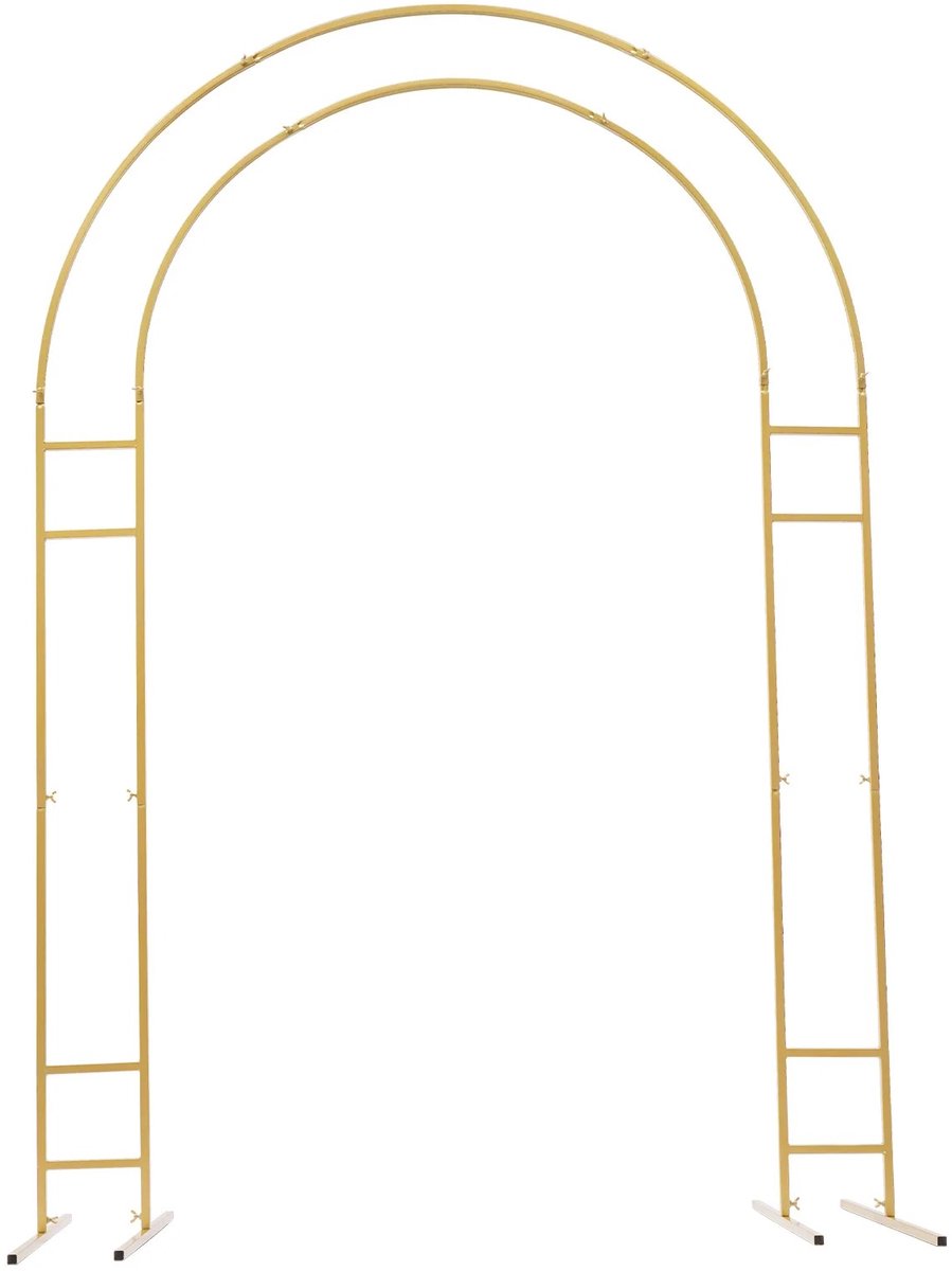 Homezo feest boog - Decoratieframe - Bruiloften en bijzondere gelegenheden - Goudkleurig - Luxe uitstraling - Metaal - 220x150 cm