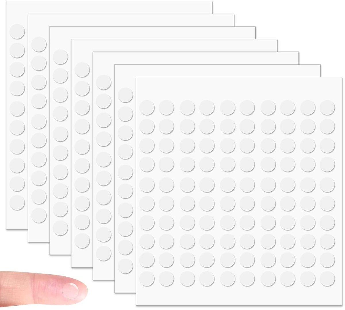 Dubbelzijdige Transparante Ronde Plakband - 700 Stuks, 10mm, Verwijderbaar, Ideaal voor Feestdecoraties en Creatieve Projecten