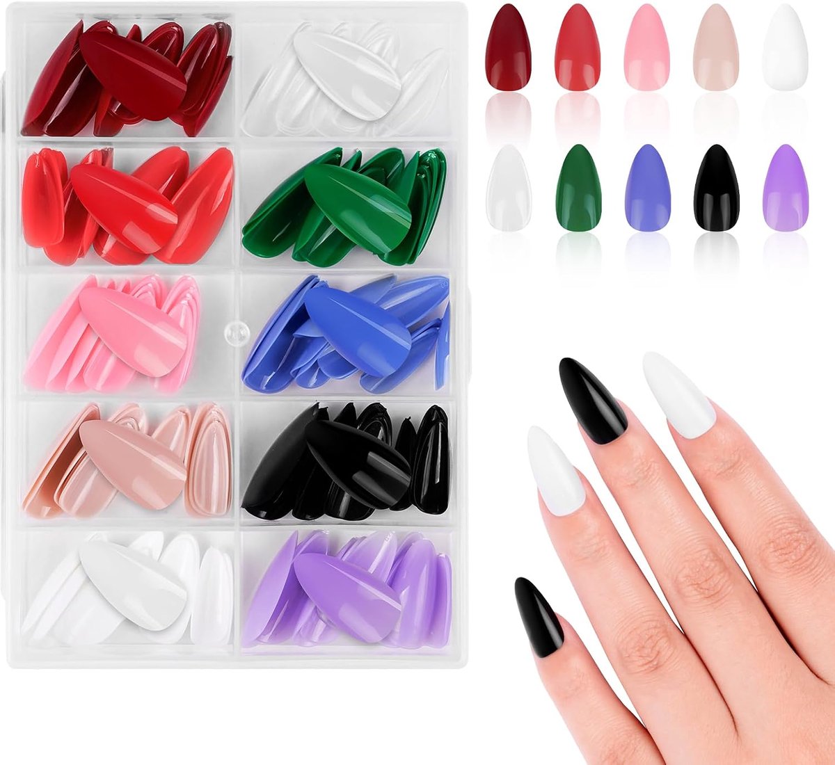 Valse Nageltips Medium - 120 Stuks Soft Gel Tips - Semi-Matte Afwerking - Ideaal voor Nagelverlenging en Nagelkunst - ShopVlot
