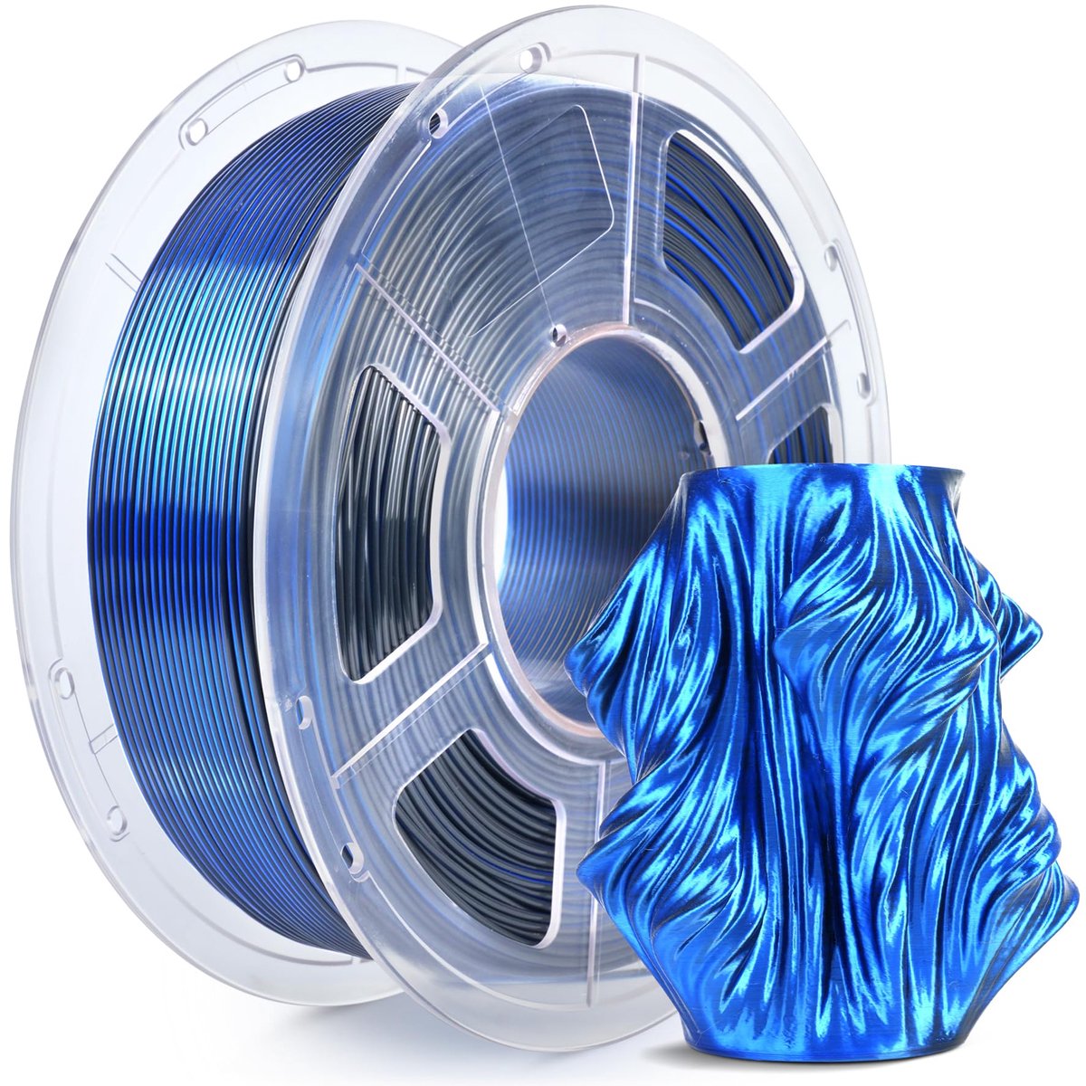 SUNLU Silk Dual Color PLA PLUS filament, glanzend Pla+ filament 1,75 mm, glanzende zijdetextuur, 360° spin onthult - ShopVlot