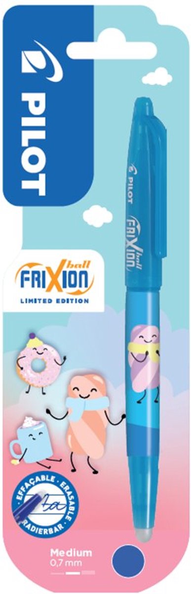 PILOT rollerpen FRIXION BALL 07 Fancy Winter, wisbaarbaar, lichtblauw, 0,35 mm