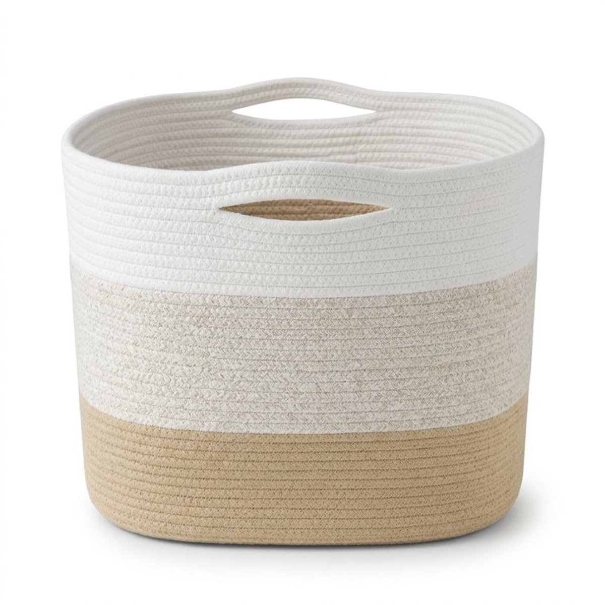 Gocolife - Wasmand – Opvouwbaar – Beige/Wit – Katoen – XXL – Multifunctionele Opbergmand - 71L