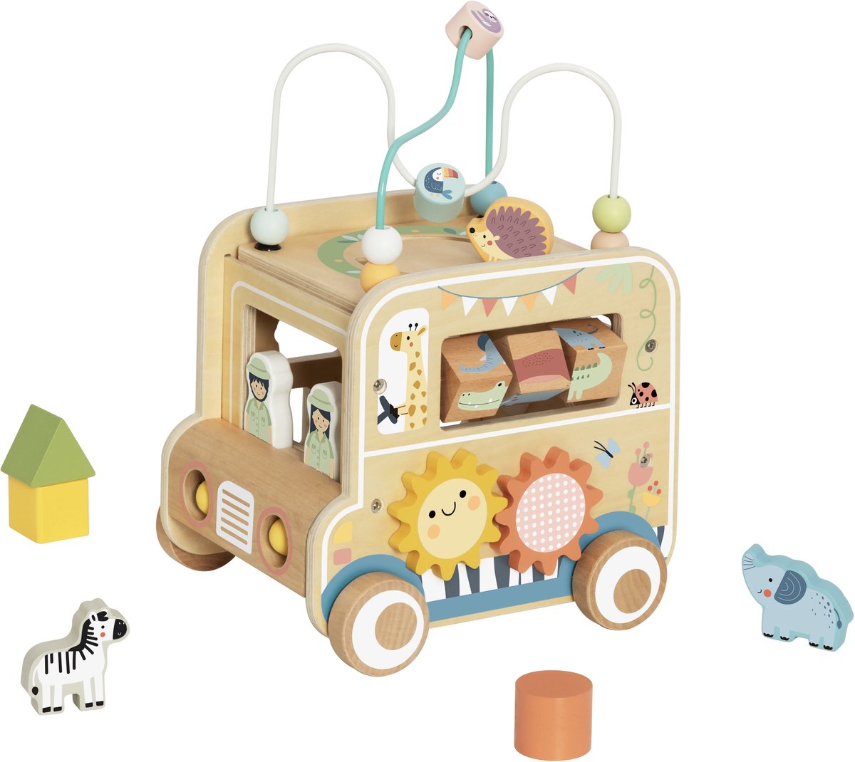 Tooky Toy Activiteiten Motoriek Kralenframe activiteitenspiraal op wielen