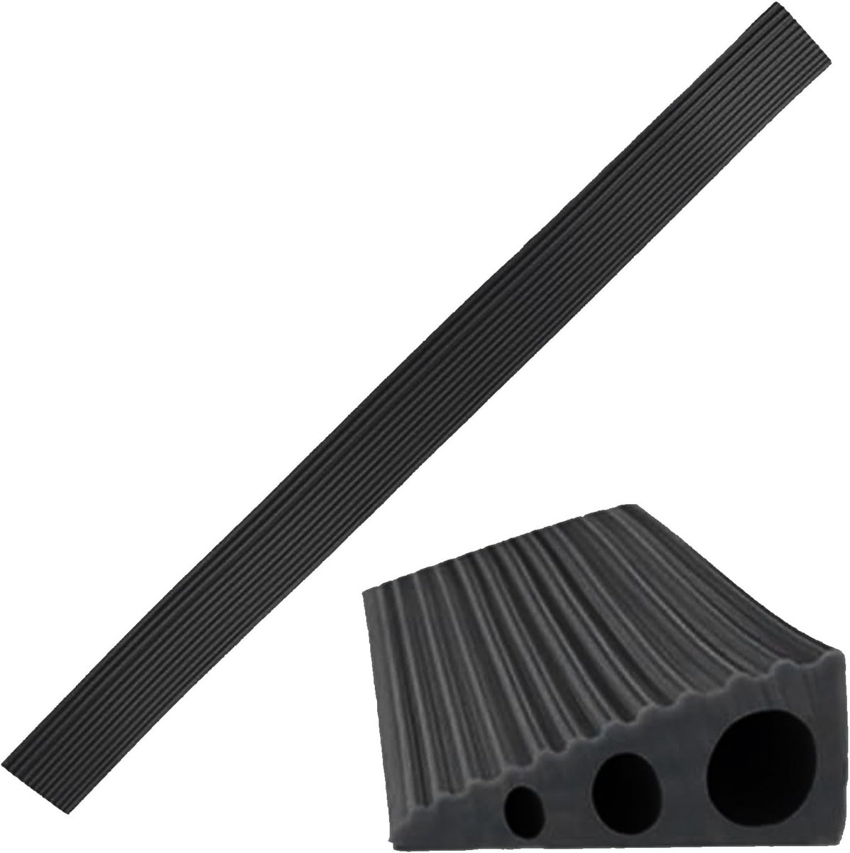 Drempelhelling 90 x 6 x 2 cm, PVC Drempelramps, Aluminium Vloerovergang, Zelfklevende Siliconen Drempel voor Deuren, Trappen en Treden (Zwart, 90cm)