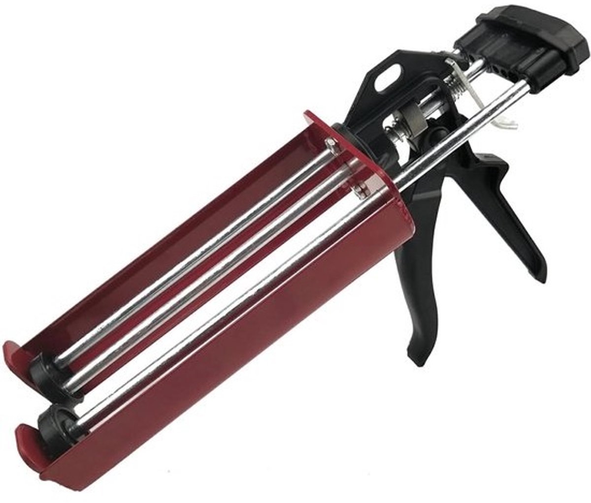 Kitpistool - Lijmpistool - Nauwkeurig doseren - Dubbel staaf aangedreven - 33 x 21 x 6 cm - Rood