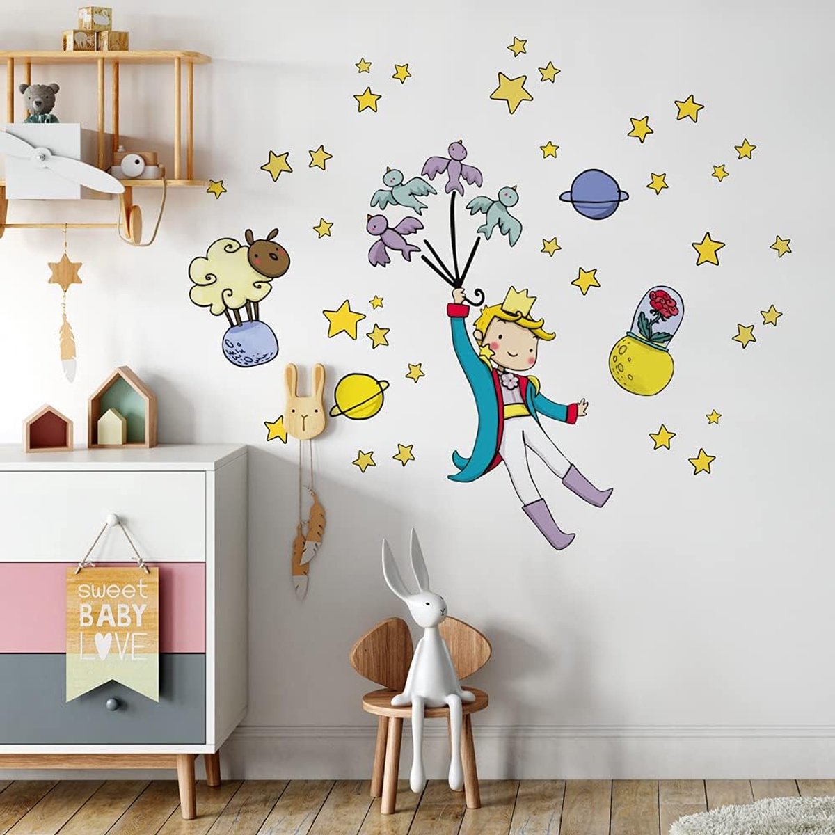 Wandstickers Kind Ecologisch - Soft Fabric Effect - Herpositioneerbaar - Veilig voor Baby's - ShopVlot