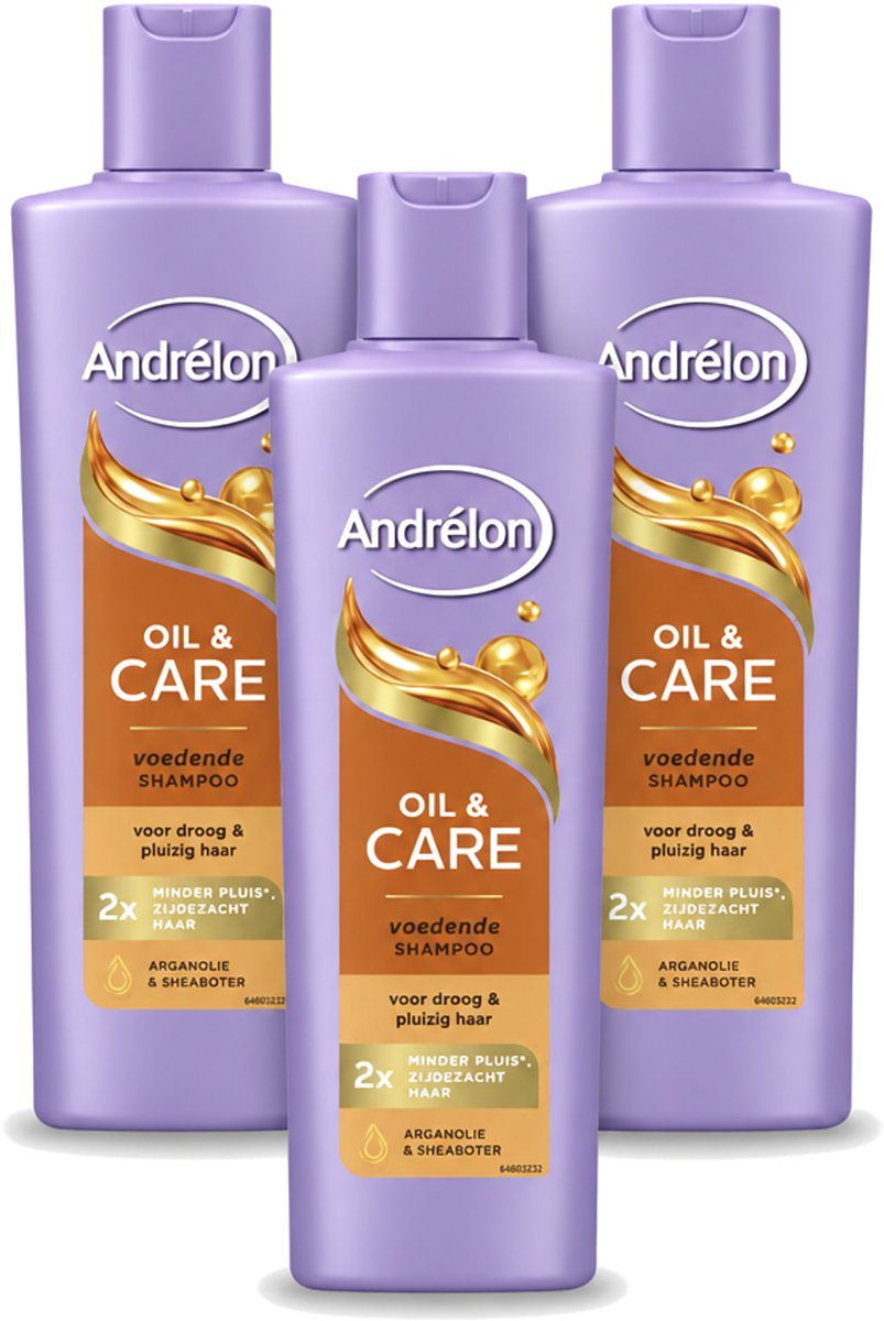 3 x Andrélon – Shampoo – Oil & Care – 250 ml - Voordeelverpakking - 3 stuks