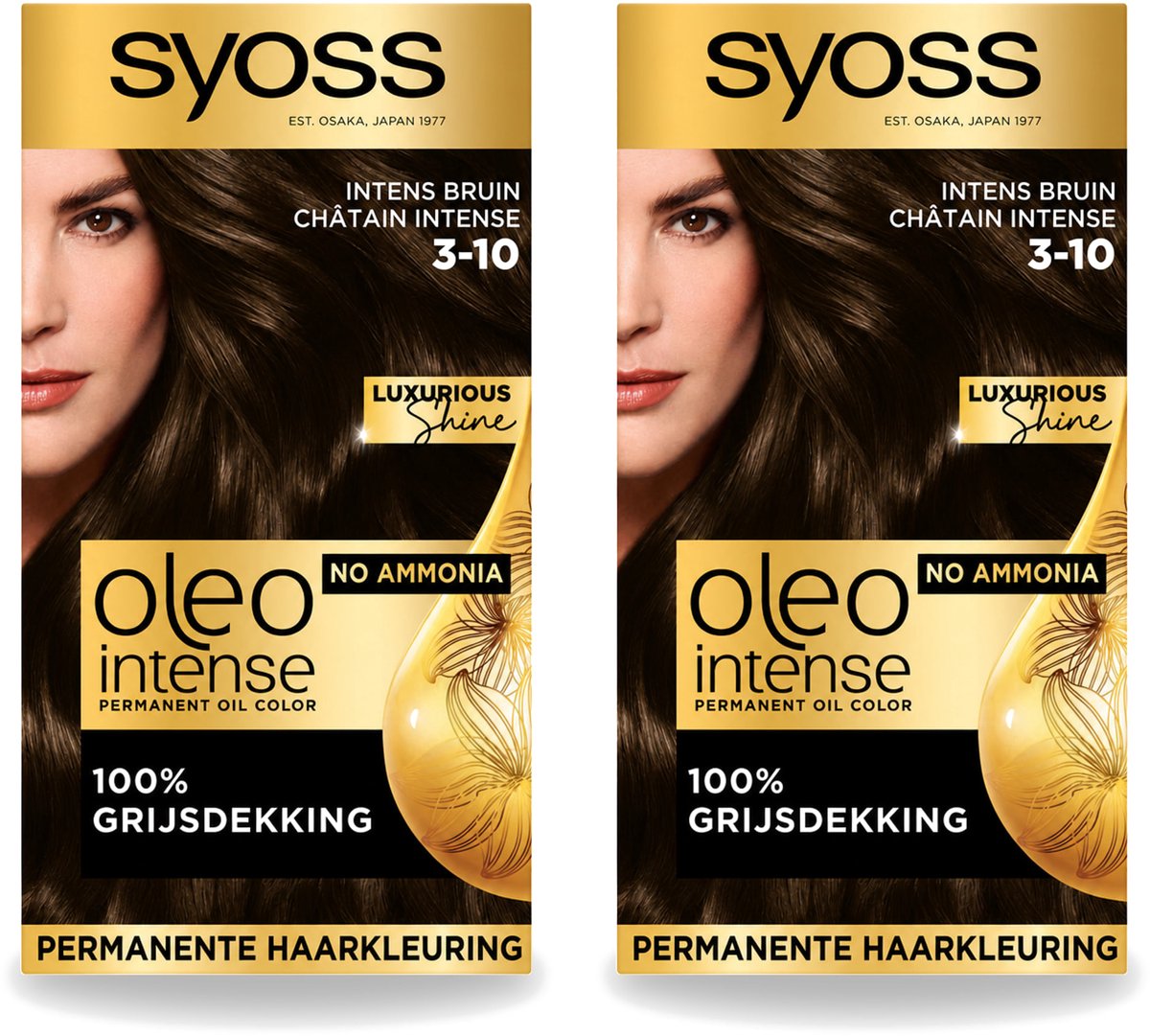 2 x SYOSS - Oleo Intense 3-10 - Haarverf - Permanente Haarkleuring - Intense Bruin - Langdurige Kleur - Voordeelverpakking - 2 stuks