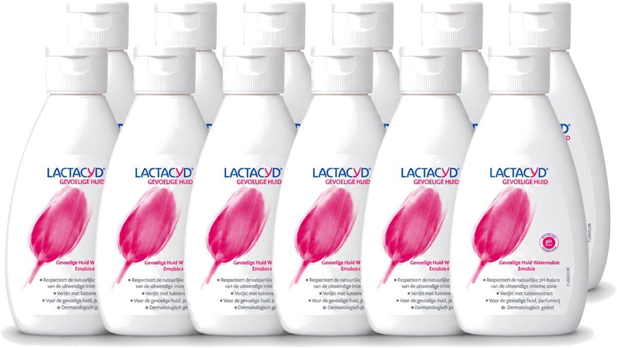 12 x Lactacyd – Sensitive – Extra Mild – 200 ml - Voordeelverpakking - 12 stuks