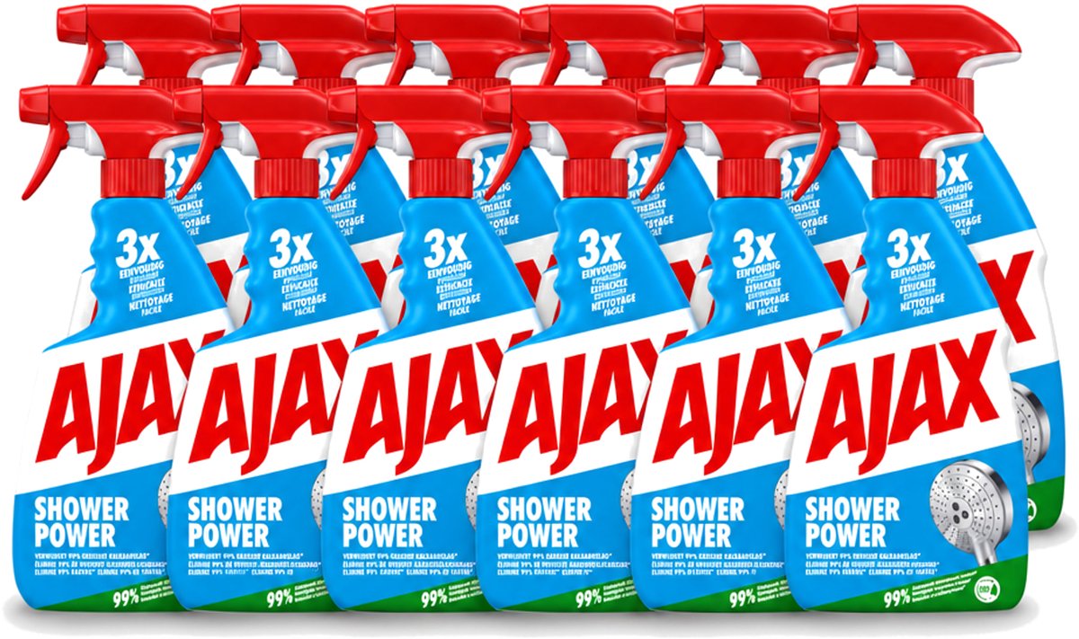 12 x Ajax – Spray – Shower Power – 750 ml - Voordeelverpakking - 12 stuks