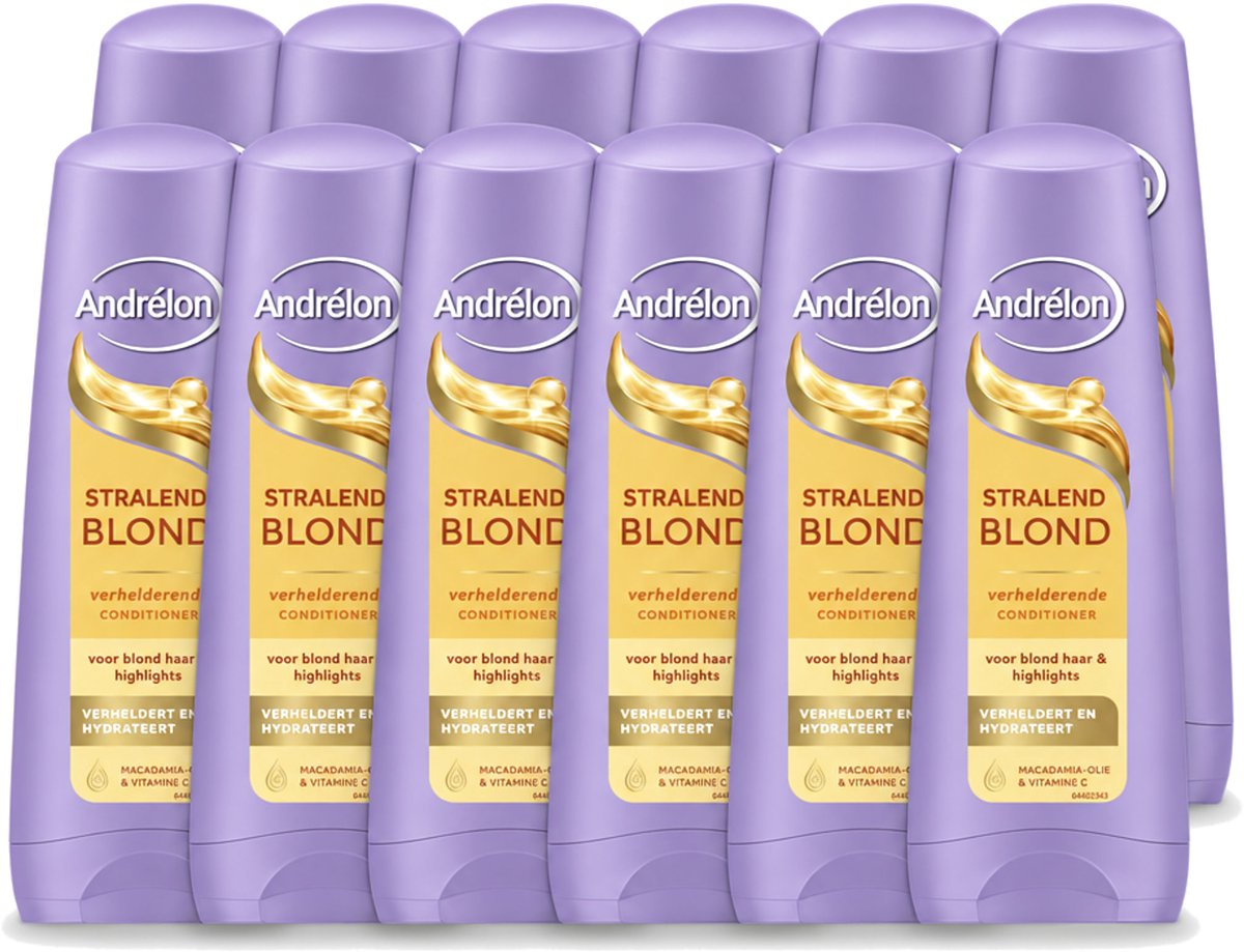 12 x Andrélon – Conditioner – Stralend Blond – 200 ml - Voordeelverpakking - 12 stuks
