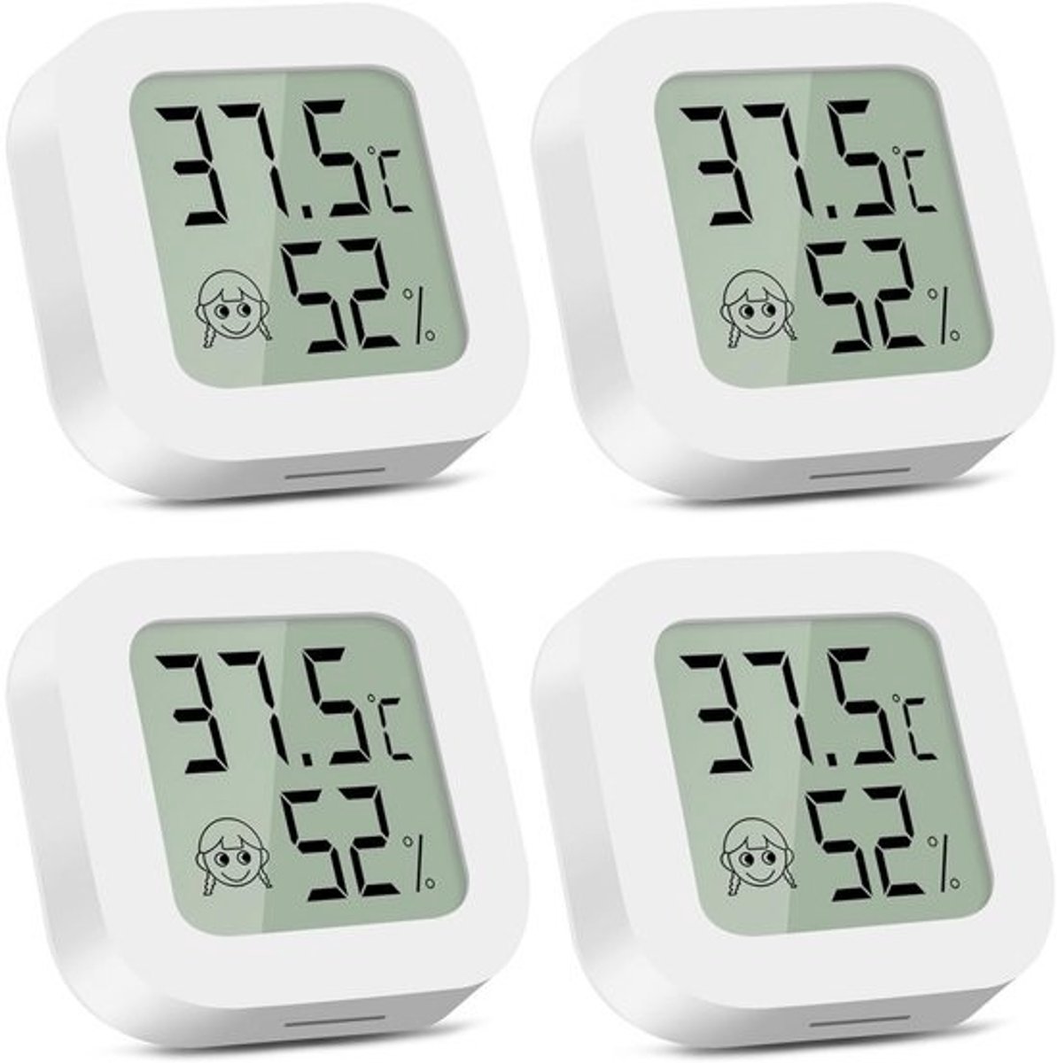 4x Digitale Hygrometer & Thermometer Binnen - Luchtvochtigheidsmeter voor Huis, Babykamer & Kantoor