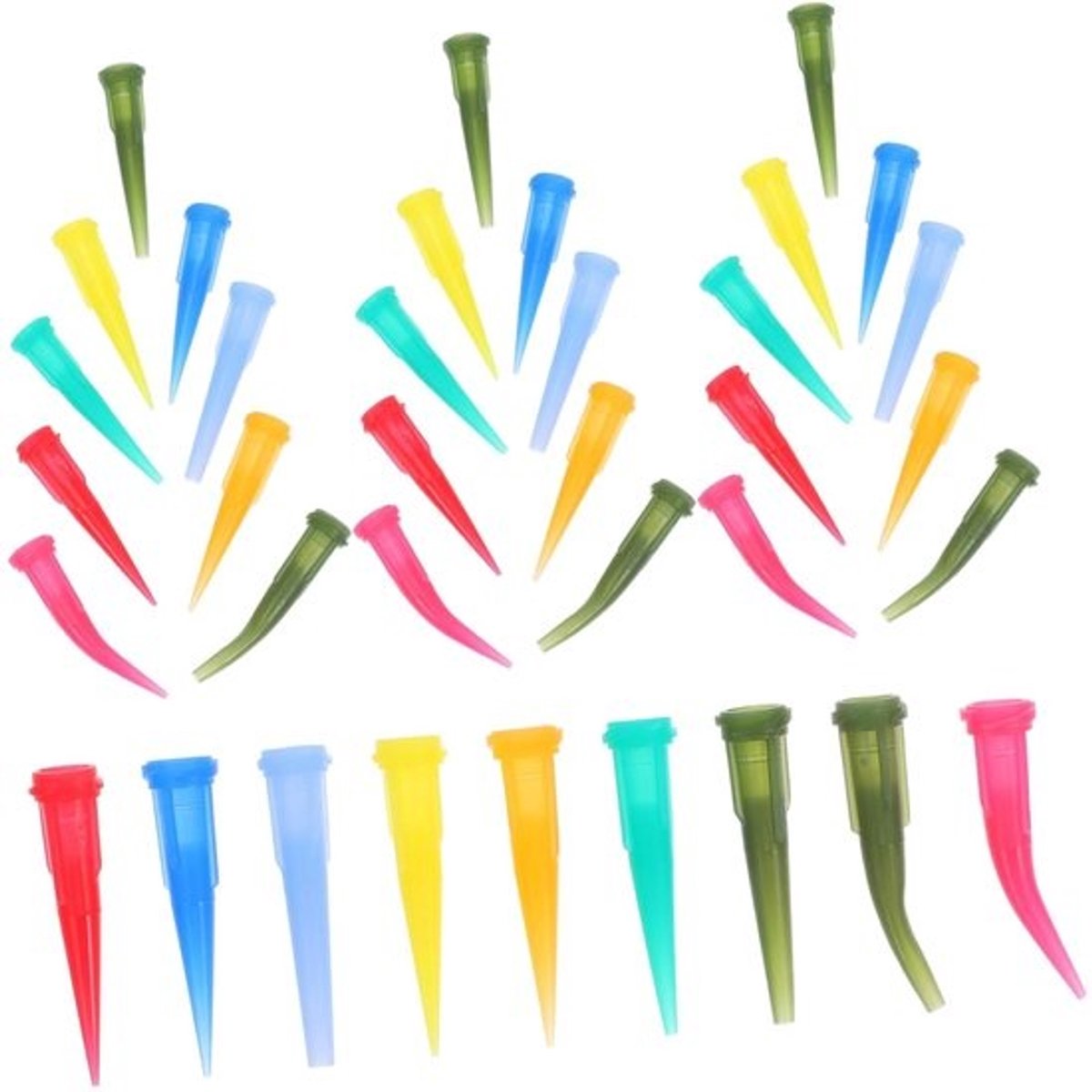 Set kitspuitmondjes - Herbruikbare lijmtips - Voor nauwkeurig lijmen - Veelzijdige toepassing - 3.2 cm lengte - Diverse kleuren