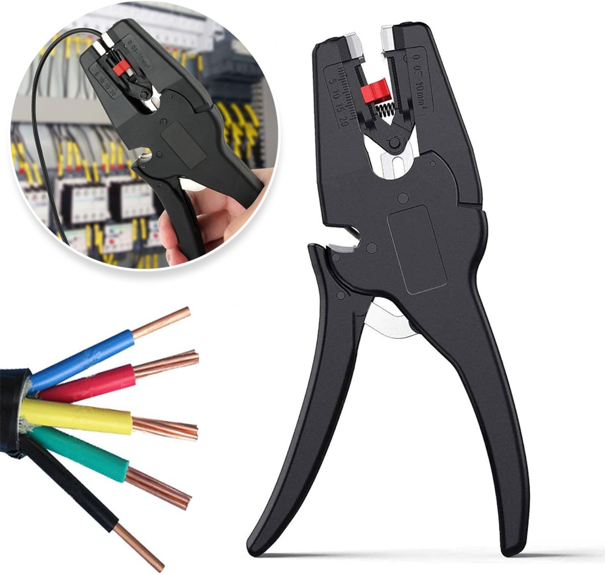 Automatische Draadstripper Met Zelfinstellende Kaken – 0,03-10 mm² – Ergonomische Handmatige Kabelstripper voor Thuis, Werkplaats Bouwplaats – Perfect Kerstcadeau Voor Klussers