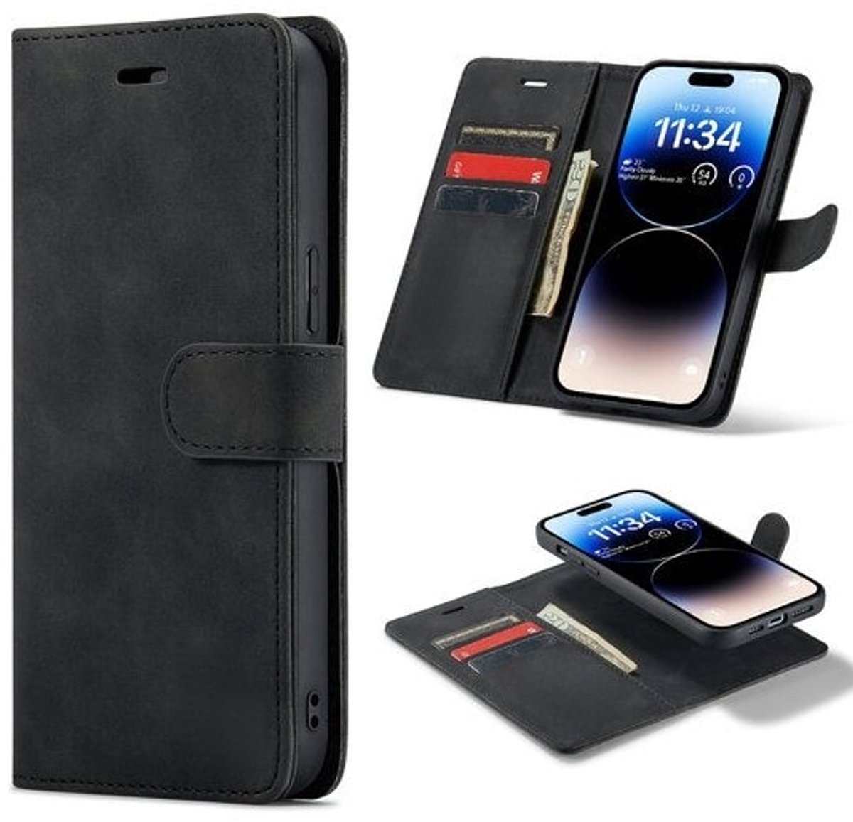 CaseMania – Bookcase 2-1 - Geschikt voor - Samsung S25 ULTRA – Zwart