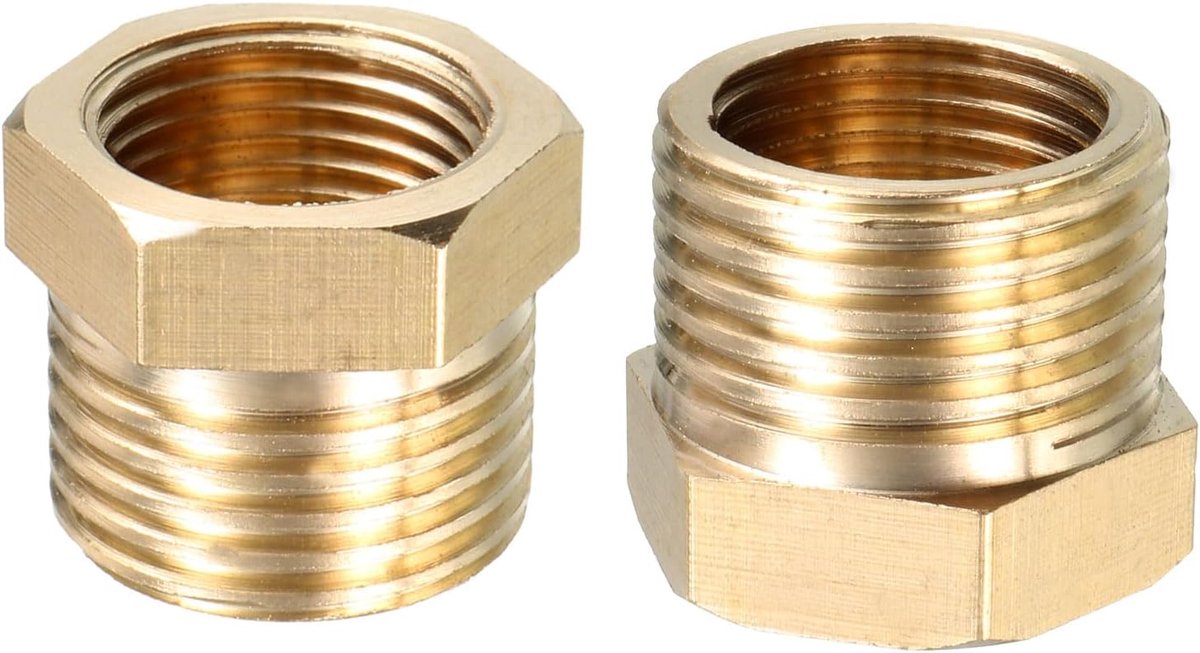 Koppeling G1/2 M x G3/8 V - Messing Adapter - Stevig en Duurzaam - Ideaal voor Pijpaansluiting - ShopVlot