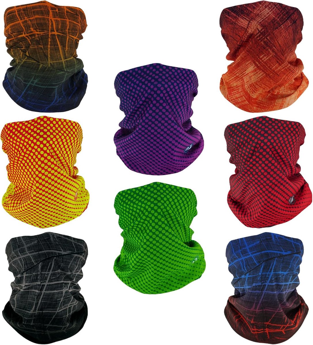 bandanas multifunctioneel 8 stuks - gradient kleuren - voor mannen en vrouwen - ideaal voor outdoor gebruik - ShopVlot