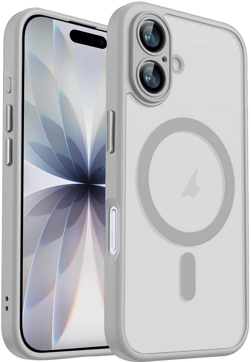 XDcase Skin Feel Transparant Mat Hoesje met MagSafe magneet & Lensbescherming – Apple iPhone 18 White