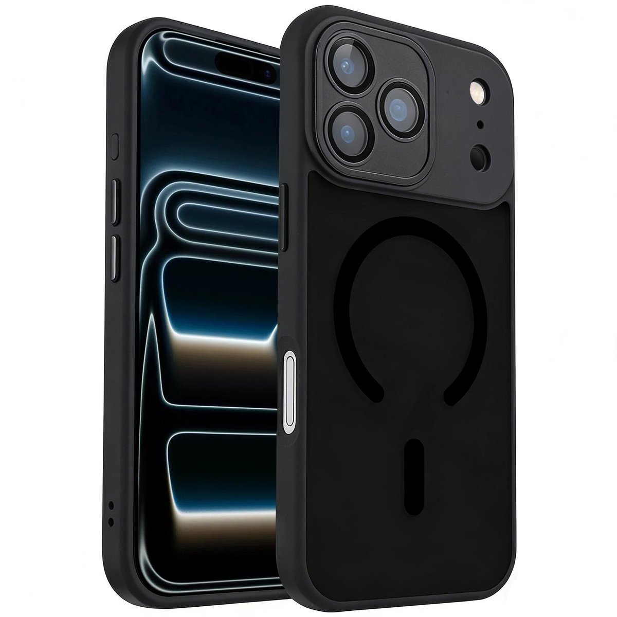 XDcase Skin Feel Transparant Mat Hoesje met MagSafe magneet & Lensbescherming – iPhone 17 Pro Zwart