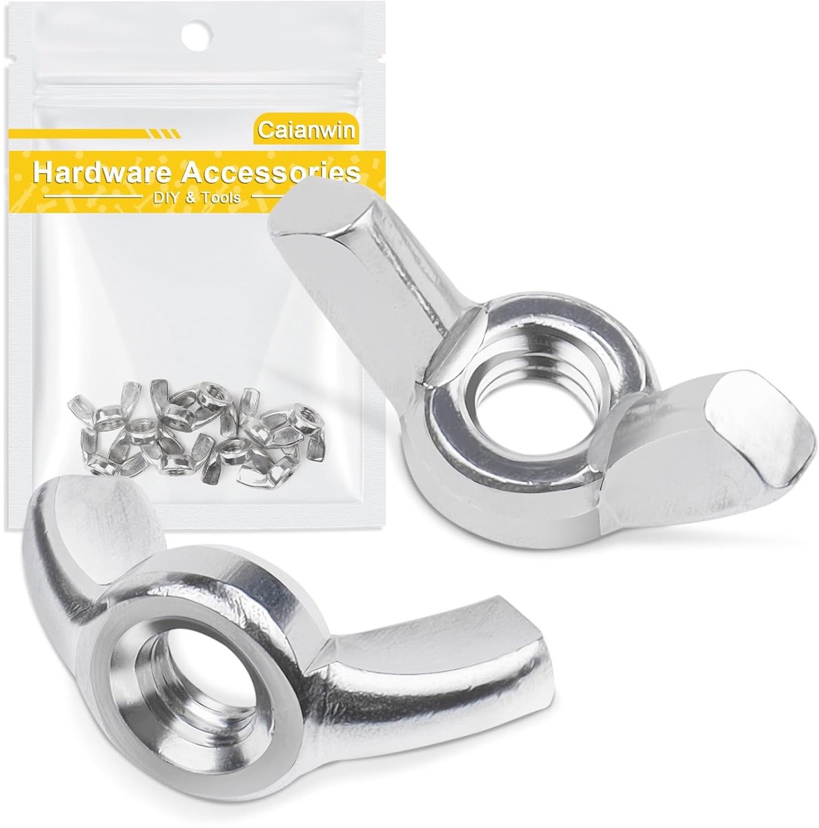 M4 Wing Nuts 10 Pieces, Caianwin DIN 315 Wing Nuts A2 V2A Stainless Steel Butterfly Nuts, Metric Stainless Wing Nut - ShopVlot