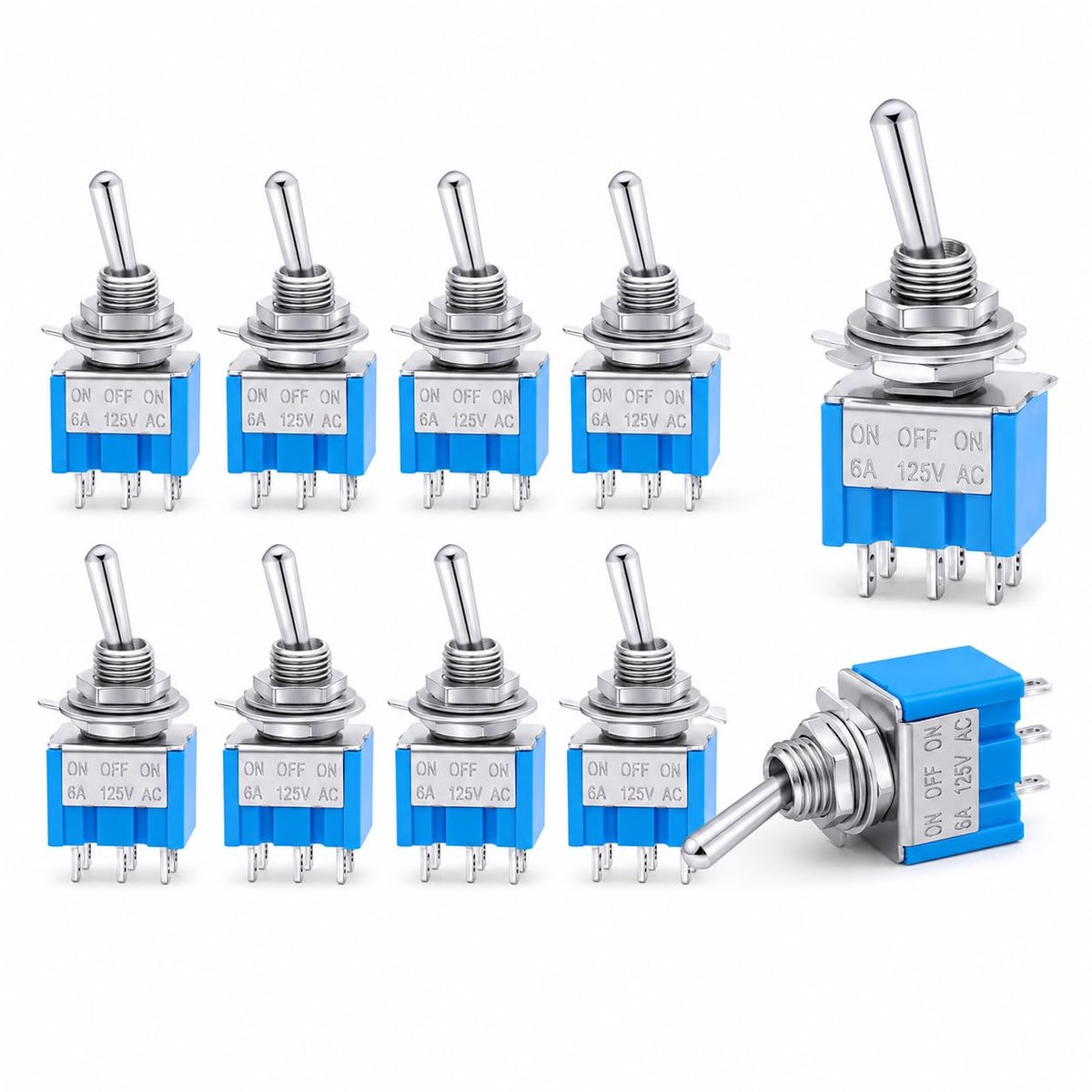 DPDT MTS-203 tuimelschakelaar, 6-pins mini-tuimelschakelaar, 6 A, 125 V AC - ShopVlot