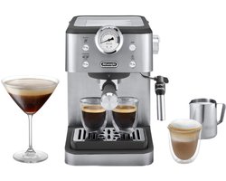 De'Longhi Classic EM450.M – Pistonmachine - Handmatige Espresso & Cappuccino - Volledig RVS Behuizing - Zilver