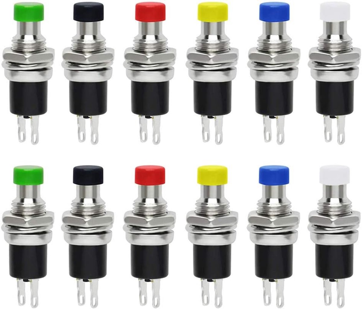 Pack of 12 Premium 7 mm Mini Push Button Switch, Momentary Push Button Switch, Normally Open, 2-Pole, SPST Micro - ShopVlot