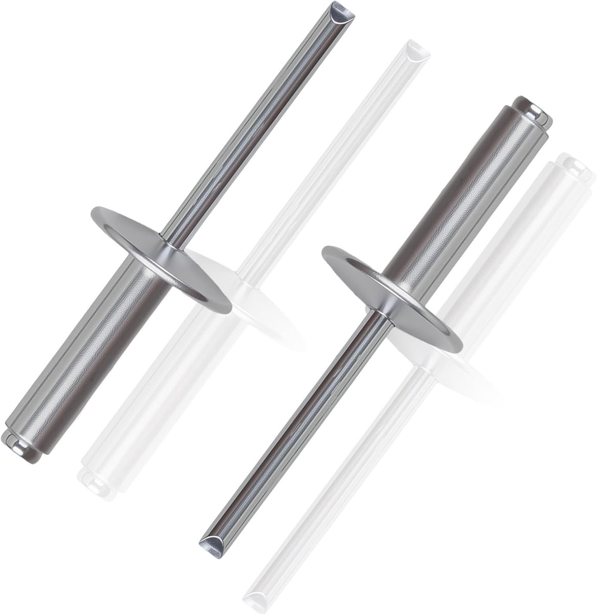 40pcs Blind Rivets Aluminum Pop Rivets 4.8 x 30mm Large Head Rivet Silver Set for Connecting Sheet Metal Wooden - ShopVlot