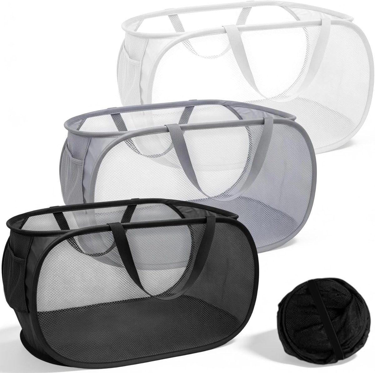 Ruimtebesparende Wasmand 36 x 36 x 58 cm - Grote Capaciteit voor Badkamer, Slaapkamer en Kinderkamer, Ideaal voor Thuis en Reizen