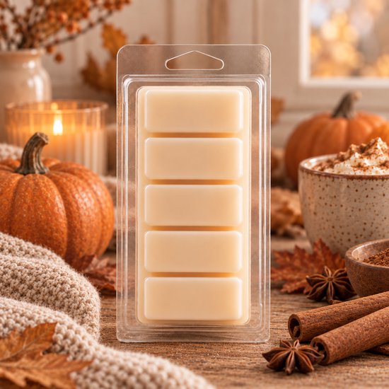 Waxmelts Pumpkin Spice - Snapbar - 55 gram - Sojawas - Handmade - Dierproefvrij - Vegan - Huisparfum - Voor in geurbrander - Waxbrander - Wax melt - Geur in huis - Geurkaars - Parfum