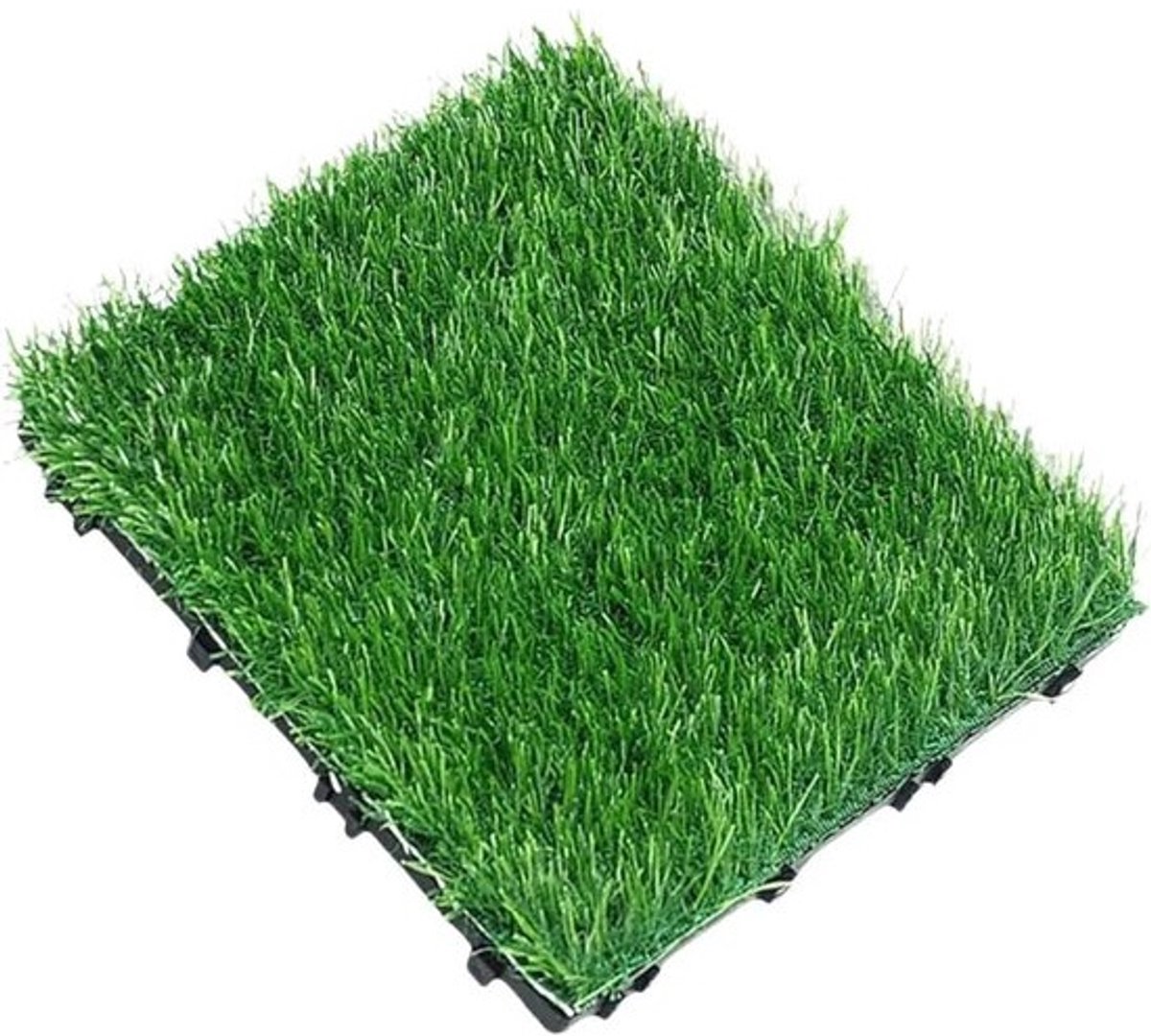 Kunstgrastegels - In elkaar grijpende tegels - Buitenruimte verfraaien - Onderhoudsarm groen - 30x30 cm - Groen