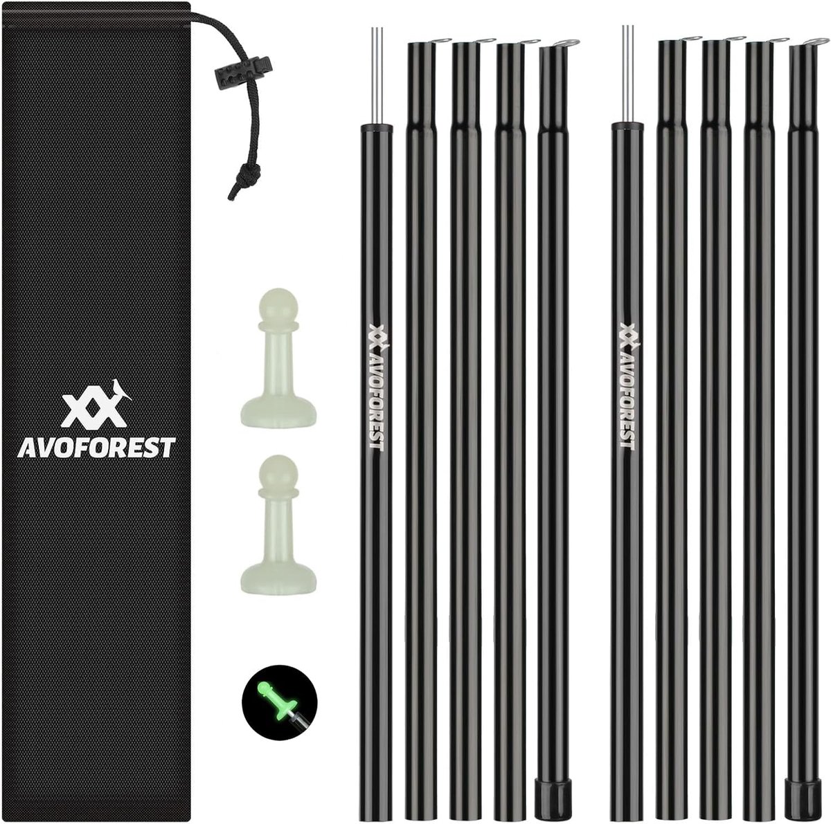 SnelShoppen - Telescopische Tentpalen - RVS Tarp Poles 78-189 cm - Stormbestendig en Weerbestendig - Ideaal voor Camping, Feesten en Tuin
