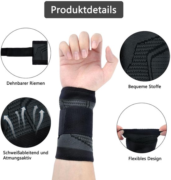4-Pack Polssteun voor Sport en Herstel - Ademend Bandage voor Peesontsteking en Pijnverlichting — afbeelding 2