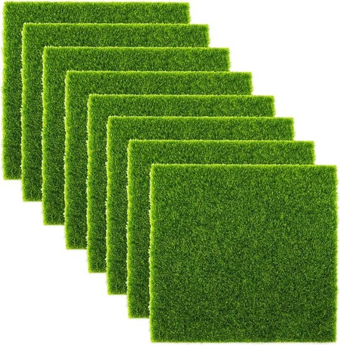 Kunstmosdecoratie - Kunstgrasgazon - Doe-het-zelfprojecten - Realistisch uiterlijk - 15x15 cm per stuk - Groen