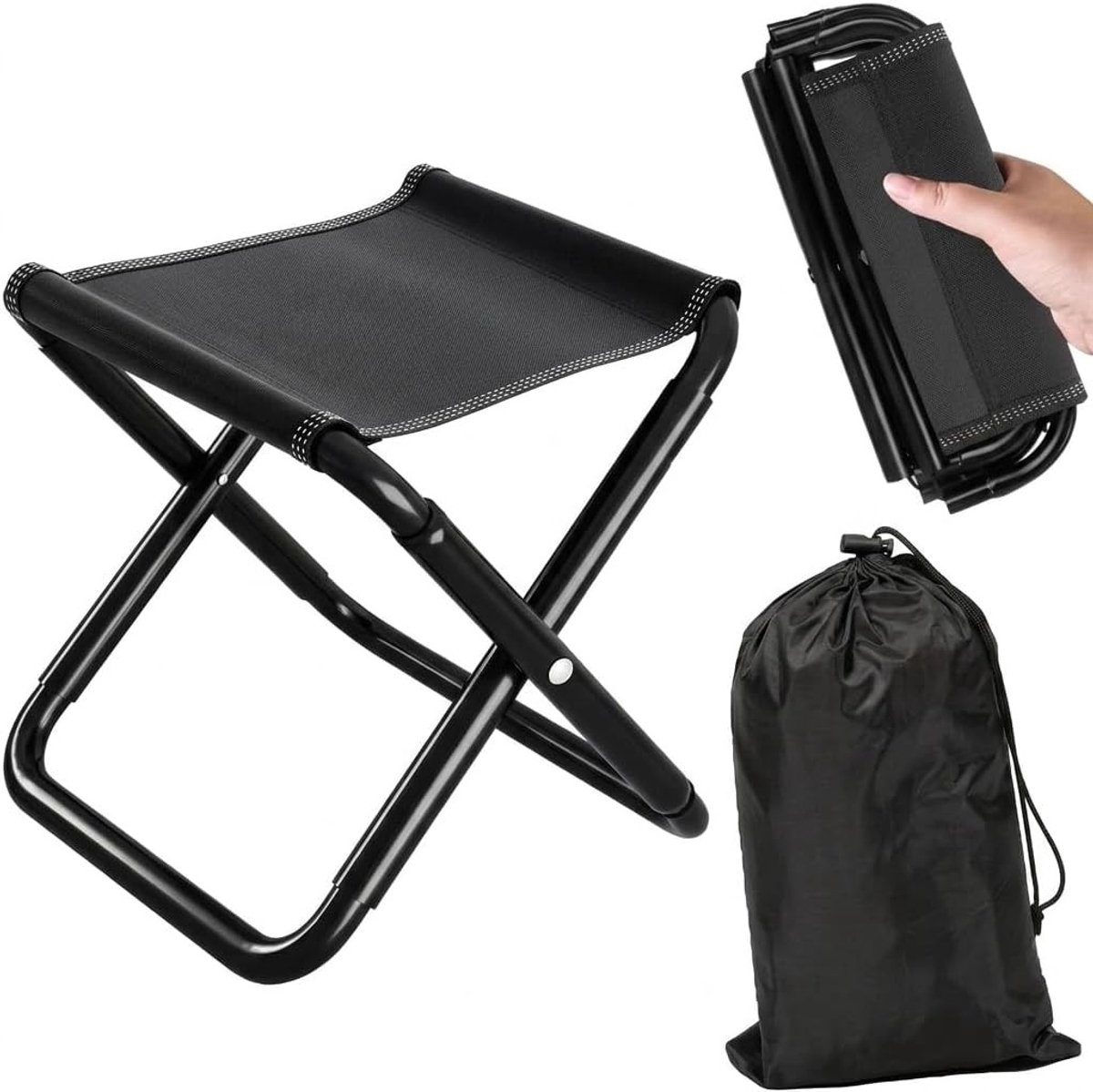 Opvouwbare Mini Kruk voor Camping, Vissen en Picknick - Draagbare Stoel voor Buitenactiviteiten, Lichtgewicht en Compact