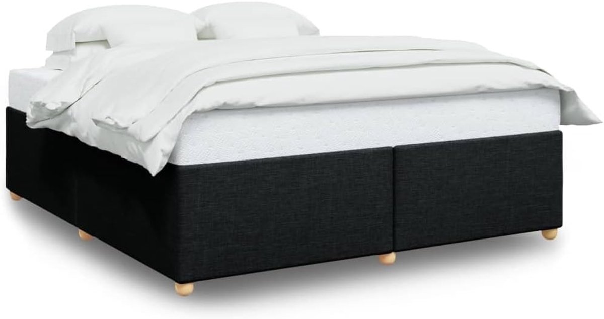 Zonder matras, stof, zwart, 200 x 200 cm