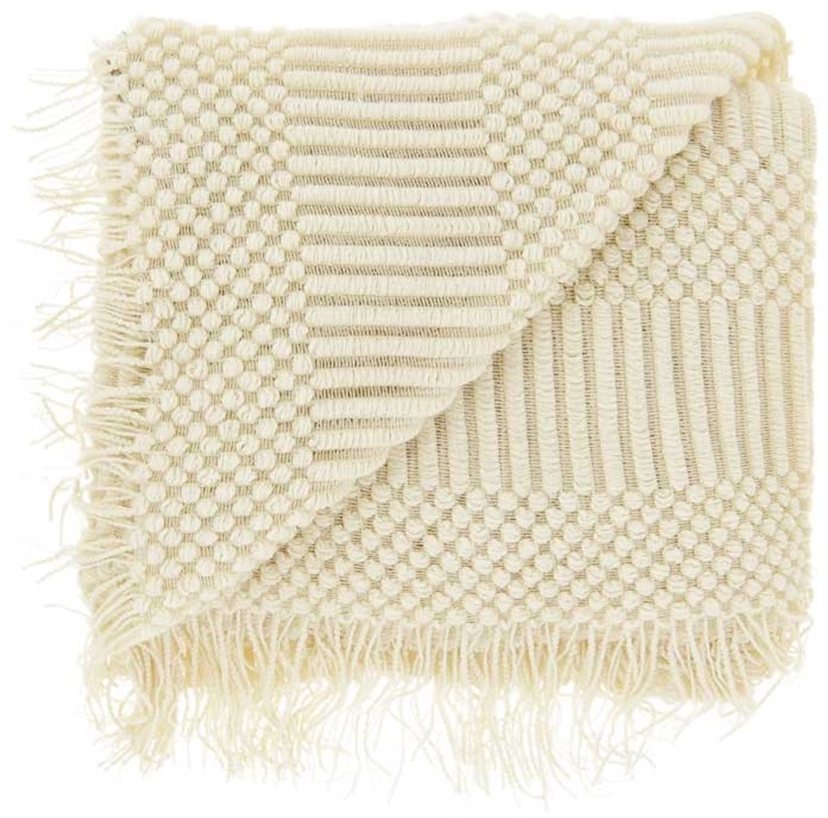 Unique Living Plaid Palma Dove White -130x160cm Wit