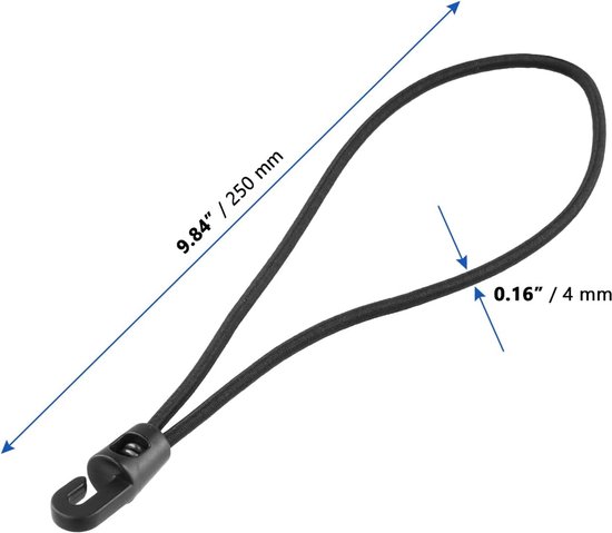 Pack of 100 25 cm Tension Rubber with Hooks Black Rubber Tensioner with Hooks Expander with Hooks Luggage Tensioner - ShopVlot — afbeelding 5