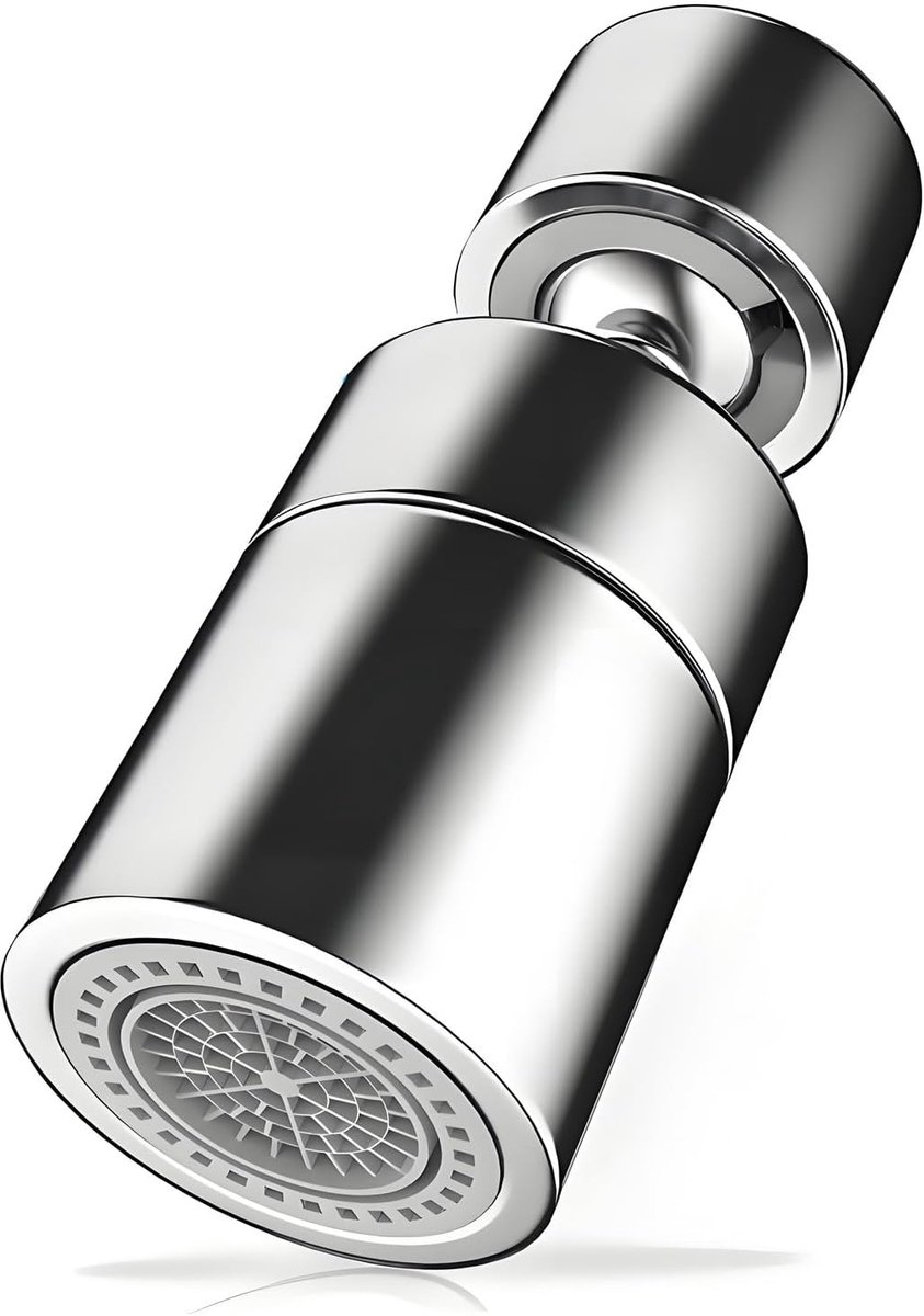Kraanaccessoire roterend 360° - RVS - 2 sproeimodi - ideaal voor afspoelen en vullen - ShopVlot