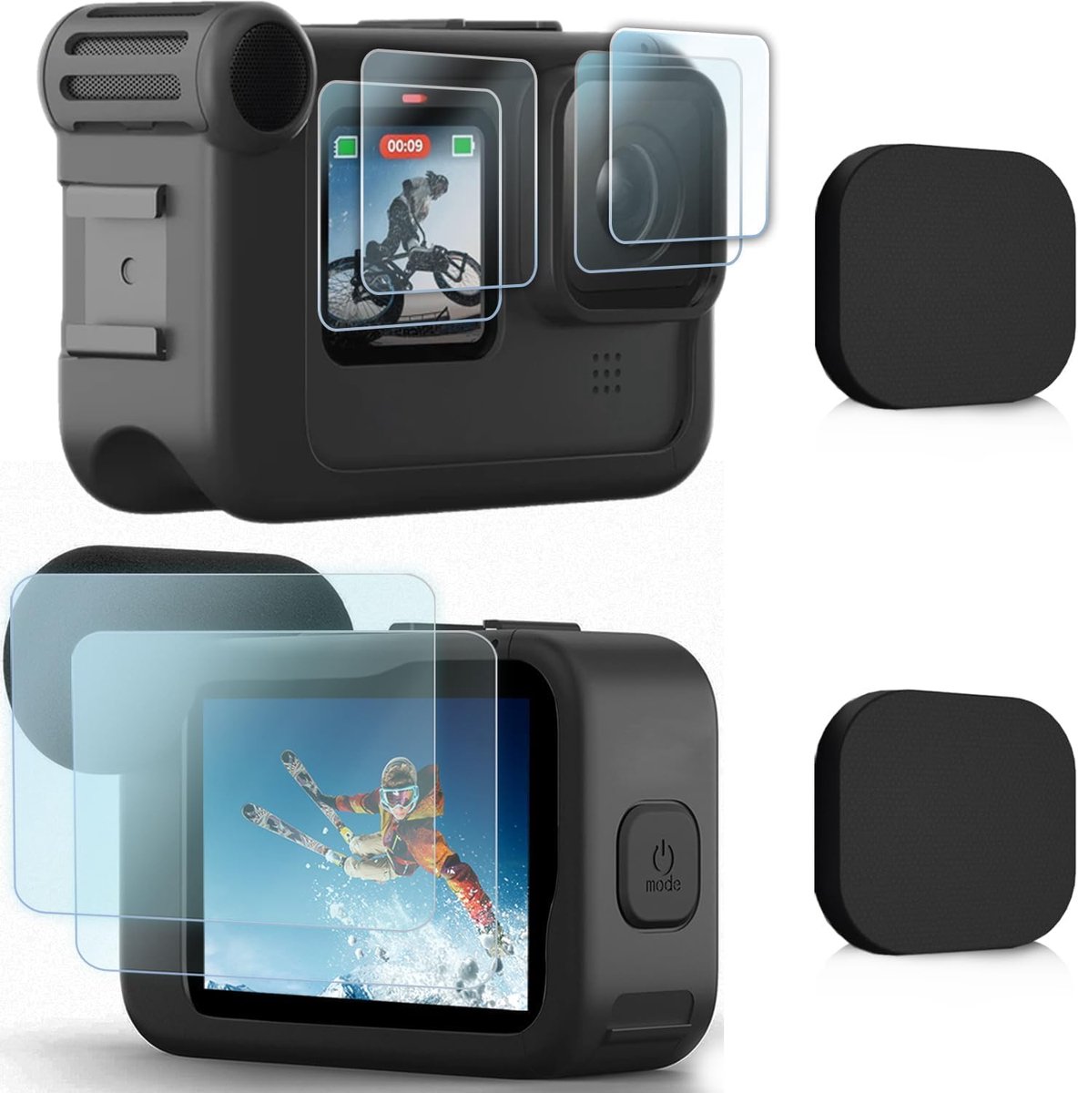 Screenprotector Go Pro Hero 12/11/10/9 Black - Ultra gehard glas - Lensbescherming - Beschermt tegen krassen - ShopVlot