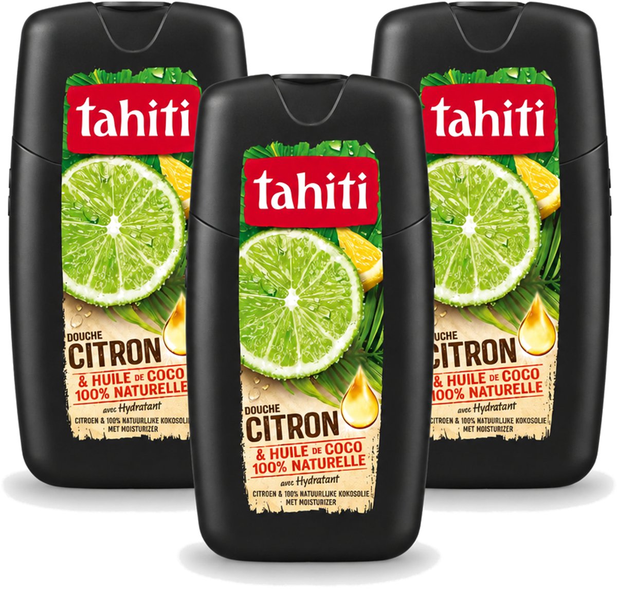3 x Tahiti - Douchegel - Citroen & Kokosolie - Hydraterend - 250 ml - Voordeelverpakking - 3 stuks