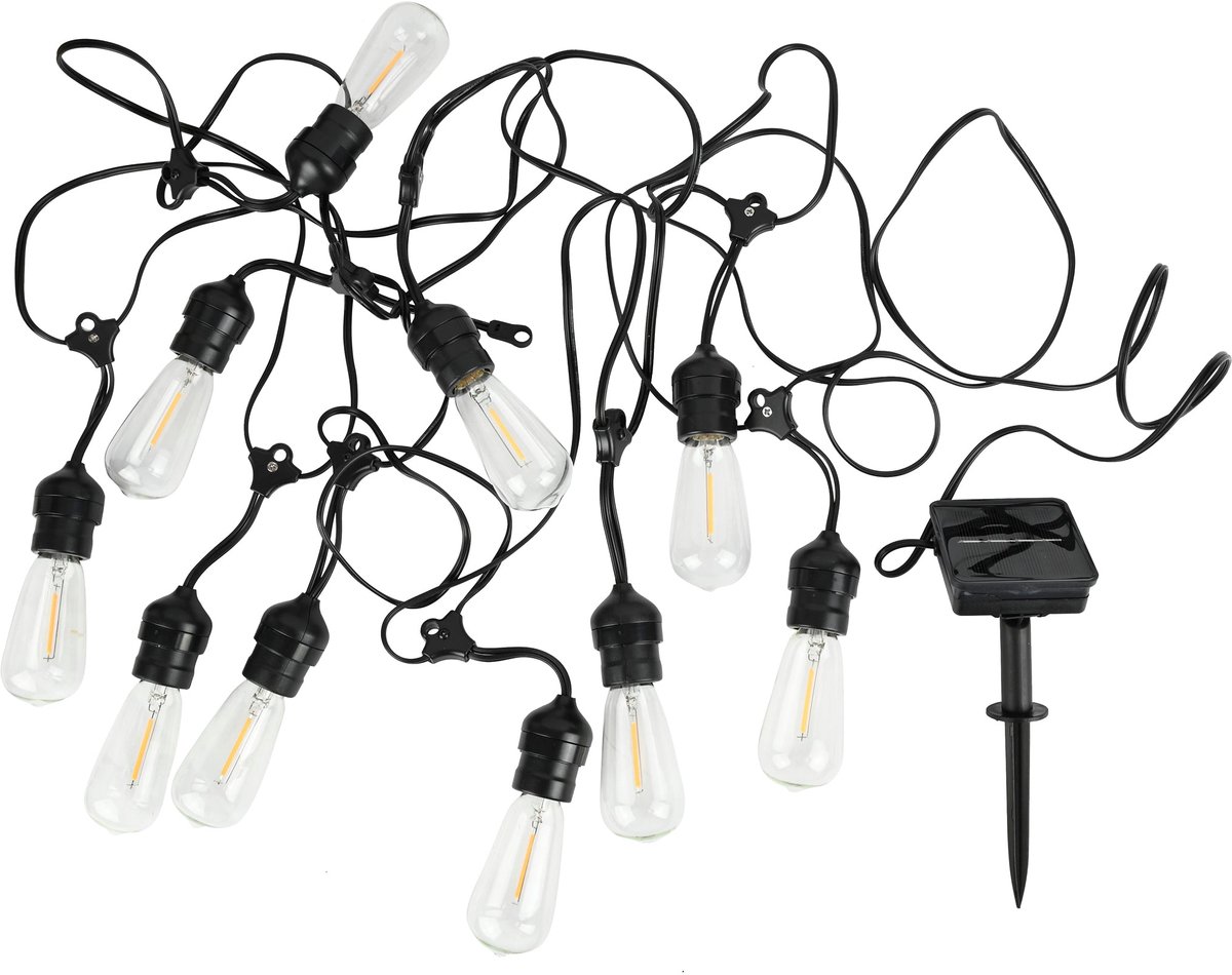 Solar Lichtsnoer - 10 Lampen - 6 m - Warm Wit - IP44