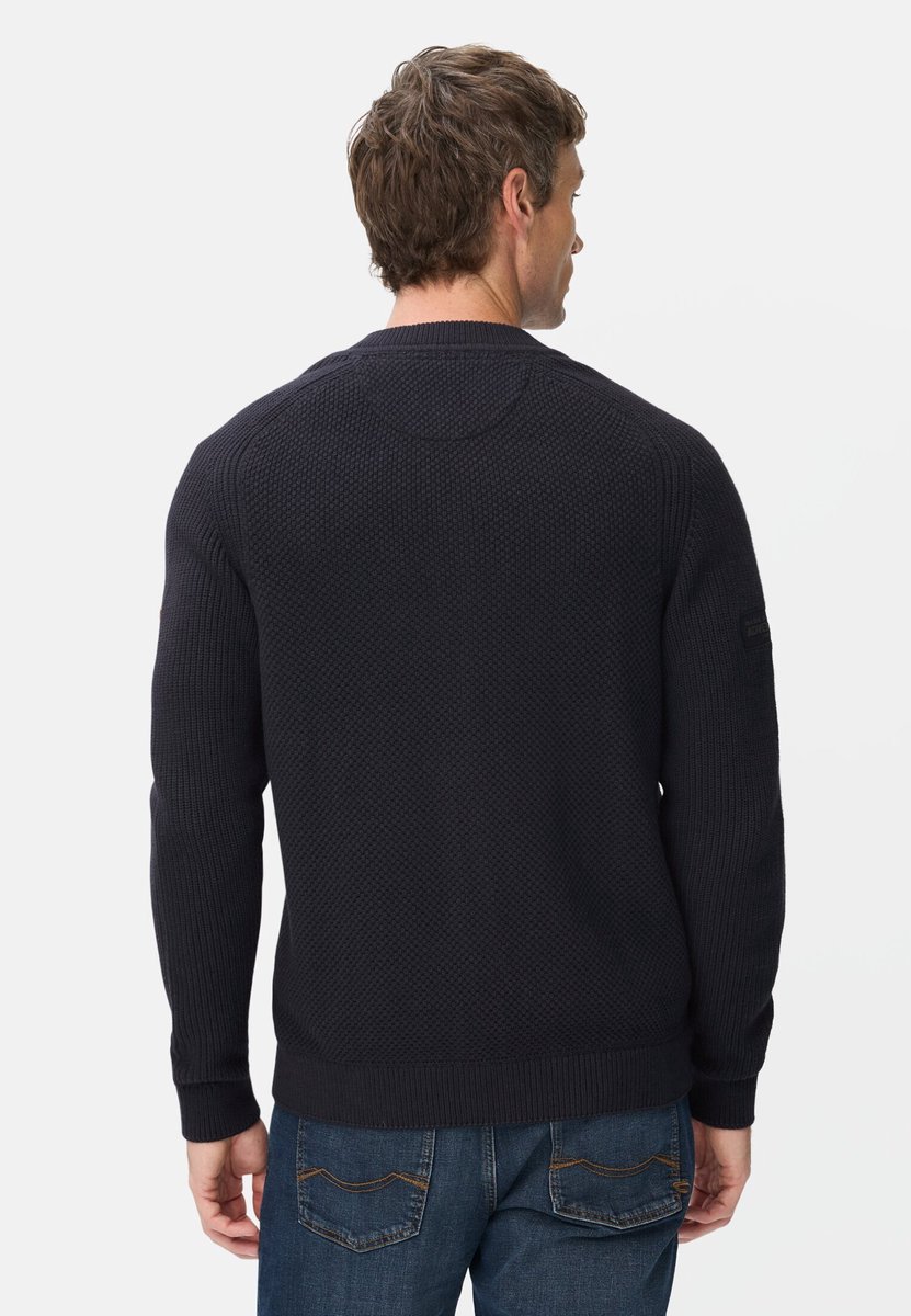 camel active Gebreid jack met bomberkraag - Maat - Navyblauwmenswear-XXL