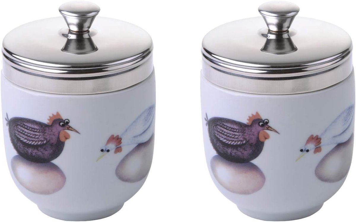 BIA Hatching Eggs Coddlers by Clare Mackie, multicoloured, 6.5x6.5x10.5cm, Set of 2 - ShopVlot