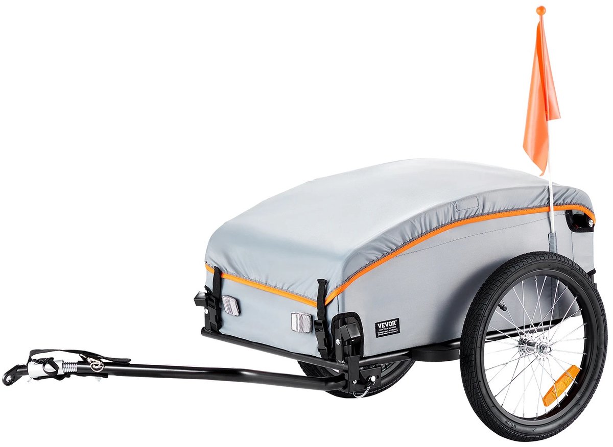 Veya Fietskar - Transportkar - Waterdichte hoes - Opvouwbaar - Voor wiel 22-28 inch - Tot 45kg - Snelkoppeling - 68 ×49,5×14cm