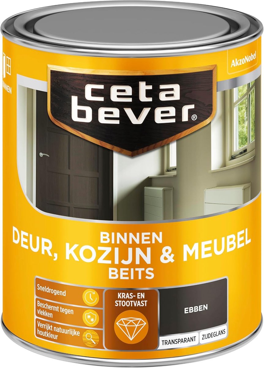 Innerlak - Satin - Ebony - Sneldrogend en krasbestendig - ShopVlot